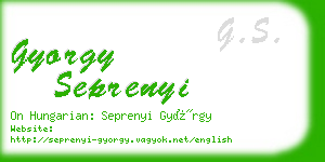 gyorgy seprenyi business card
